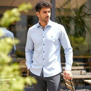 VERSACE ITALIA 19V69 MEN'S LT. BLUE DRESS SHIRT LONG SLEEVE